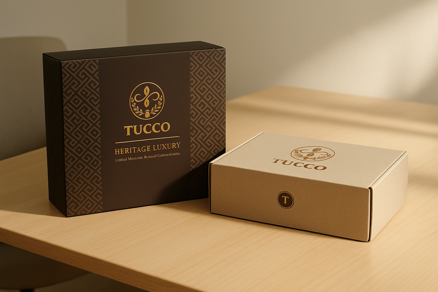 Tucco coffee gift boxes displayed together, symbolizing sustainable corporate gifting.